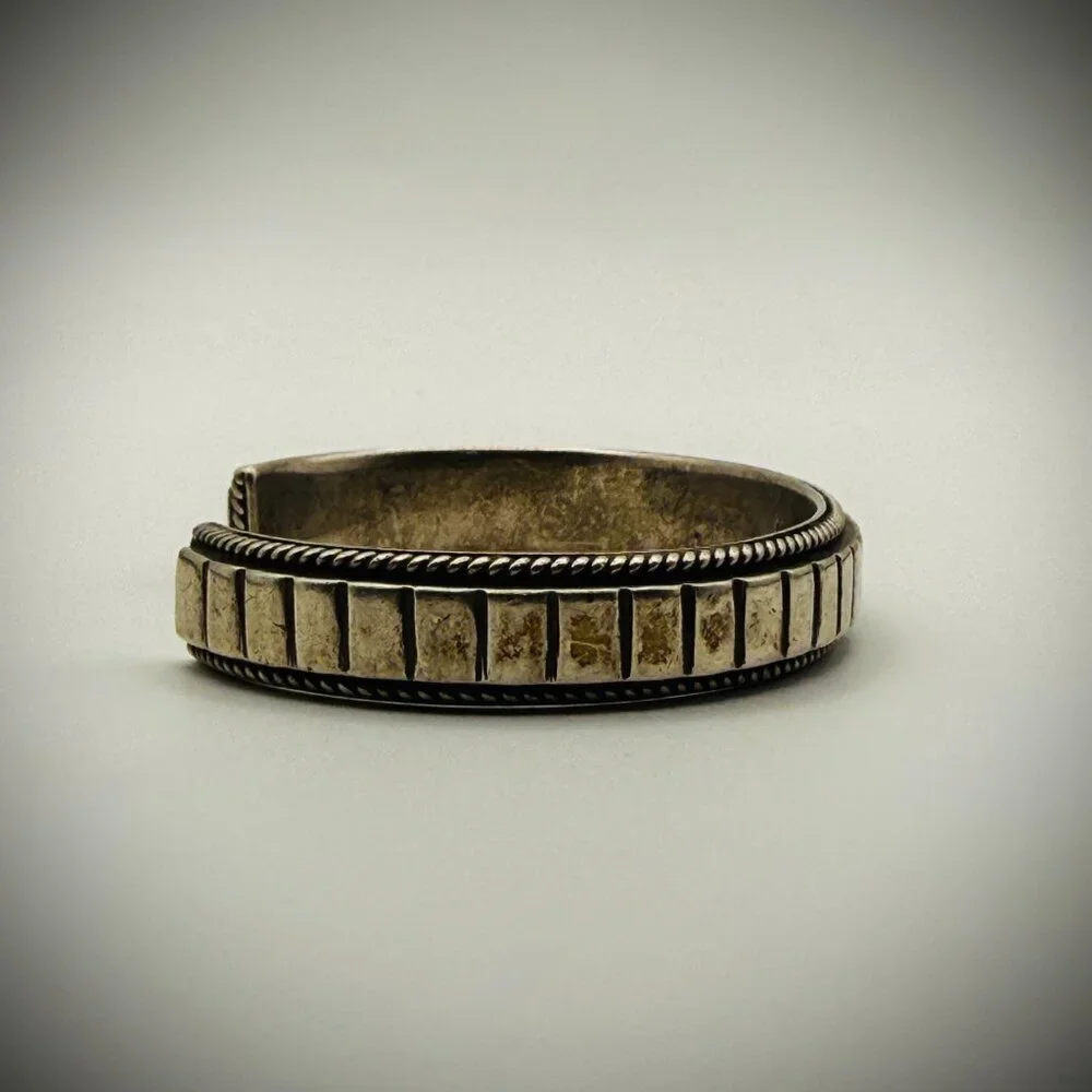 Artie Yellowhorse HC Heavy Sterling Silver Textured Cuff Bracelet
